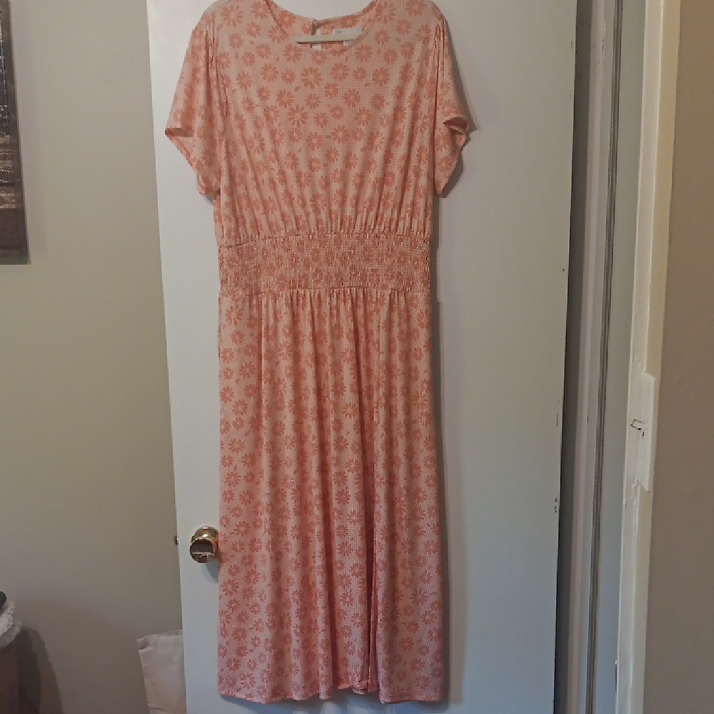 Floral Pink Midi Dress